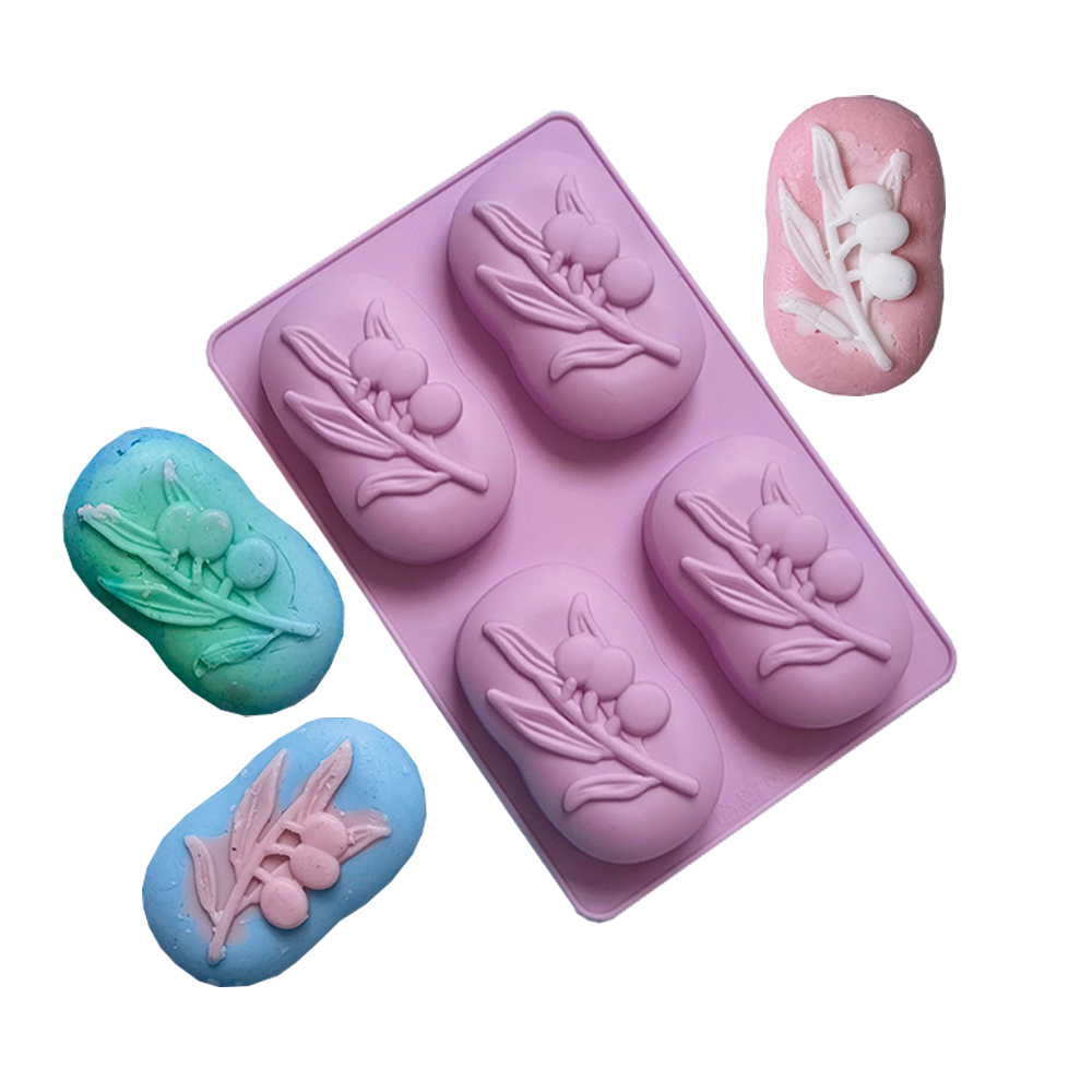 Soap Making In Home - Cetakan sabun silikon pohon zaitun Oval