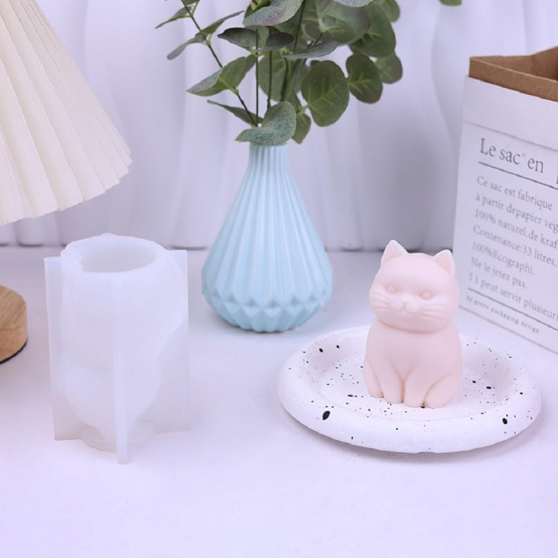 Soap Making Animal Fat - Cetakan Lilin Silikon Hewan Kucing Gemuk
