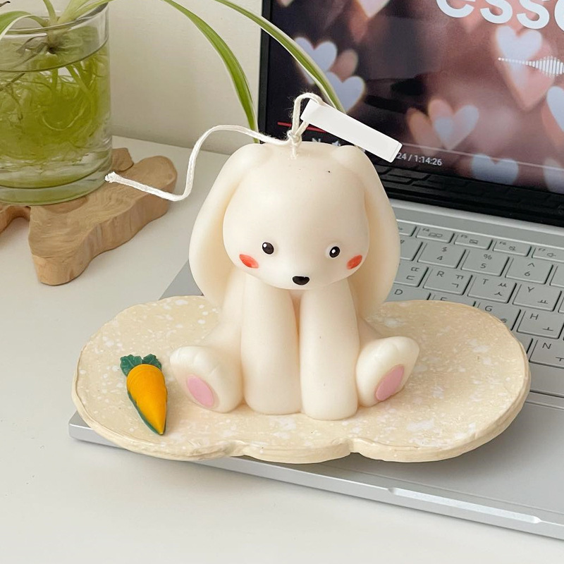Soap Making In Home - Cetakan lilin silikon kelinci duduk 3D,