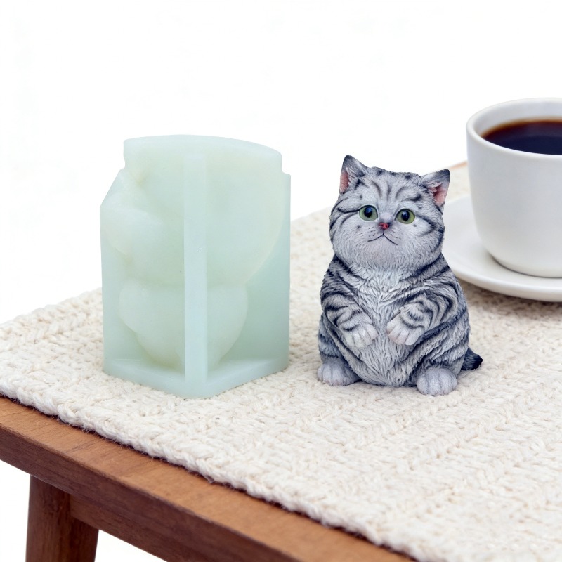 Soap Making Animal Fat - Cetakan Lilin Silikon Kucing Gemuk 3D