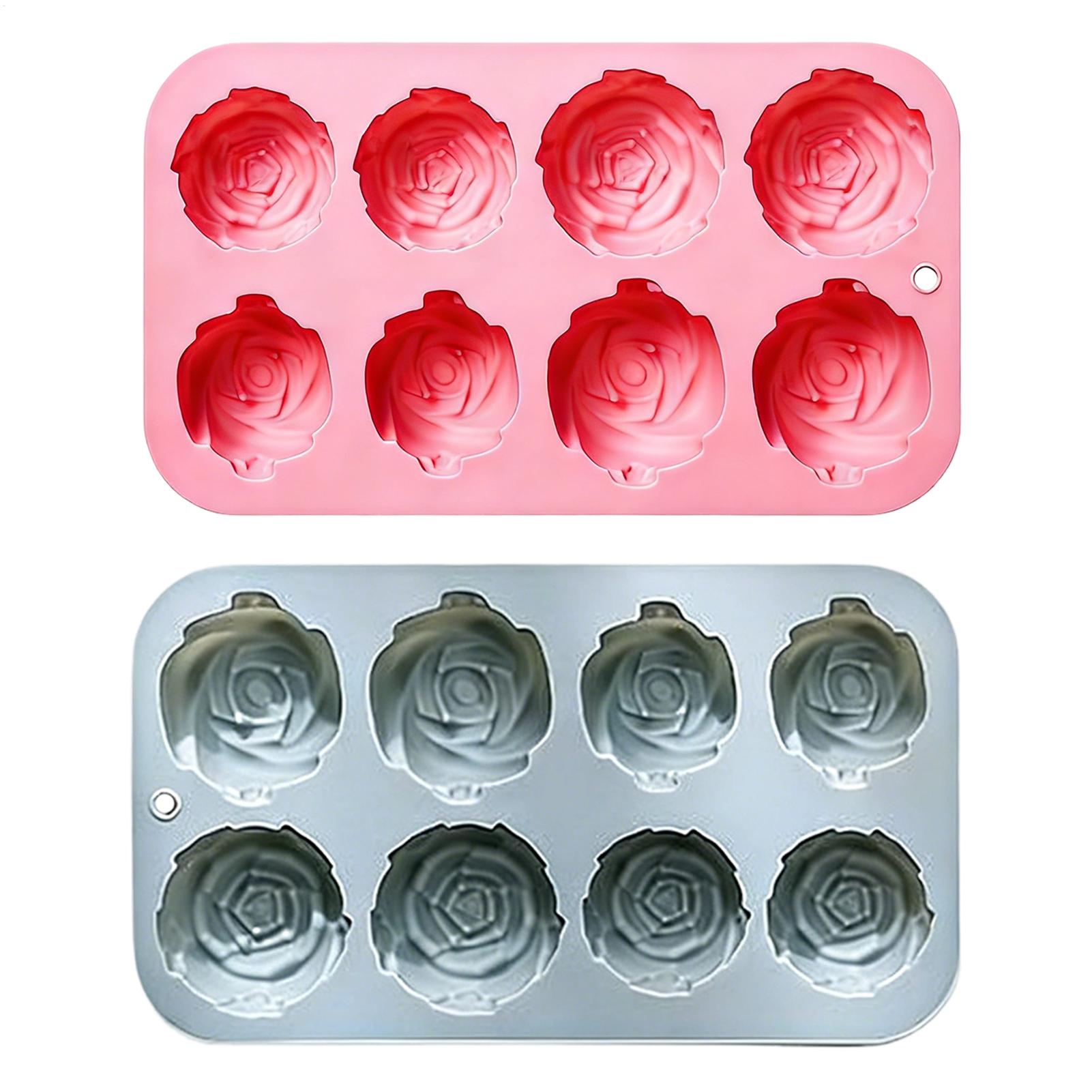 Soap Making In Home - Cetakan Silikon Bunga Mawar 8 Lubang,