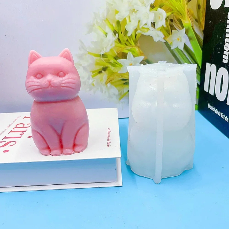 Soap Making Animal Fat - Cetakan lilin silikon hewan kucing gemuk